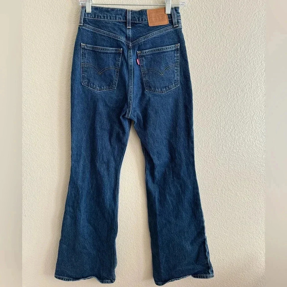 Levi 70s High Flare Dark Wash Jean - Picture 4 of 7